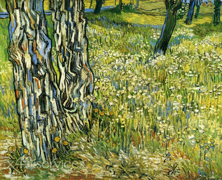 Vincent van Gogh - Baumstaemme im Gras
